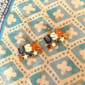 USA dangle earrings.